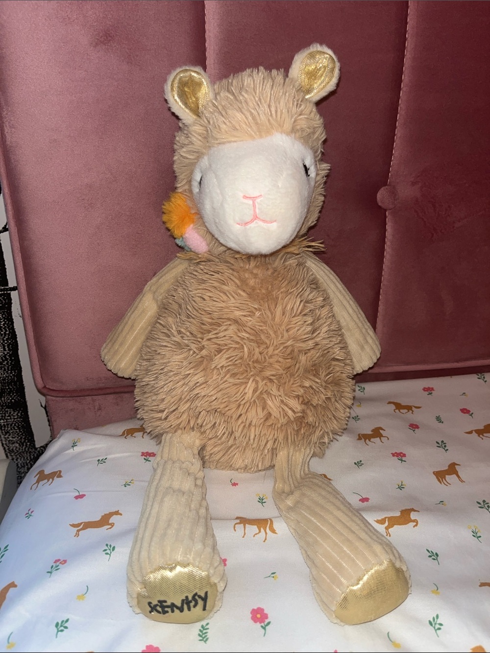 Scentsy Buddy Lovely the Llama with Gold-Ear Accents